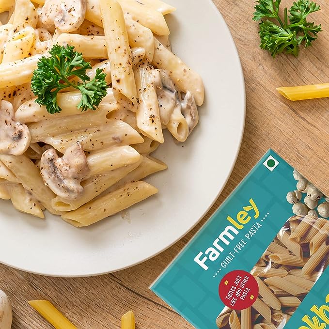Farmley Makhana Penne Pasta | High Protein Healthy Diet | Maida Free & Cholesterol Free Pasta Farmley Makhana Penne Pasta | High Protein Healthy Diet | Maida Free & Cholesterol Free Pasta